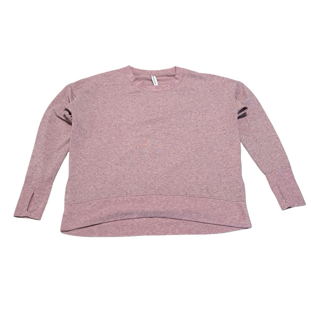 Athleta Women's Speckled Pink Crewneck‎ Sweatshirt Size Medium 24 x 25